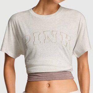 PINK Victoria's Secret Campus Cotton Shimmer Bling Tee - NWT